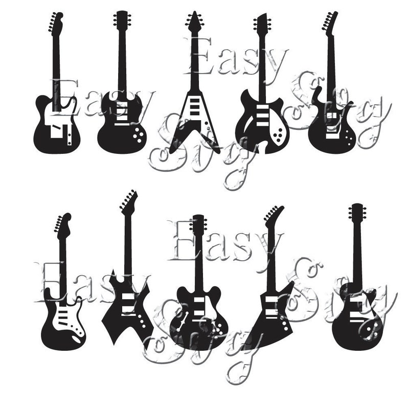 10 Guitars svg / eps / dxf / studio / png / jpg / dxf / pdf Etsy