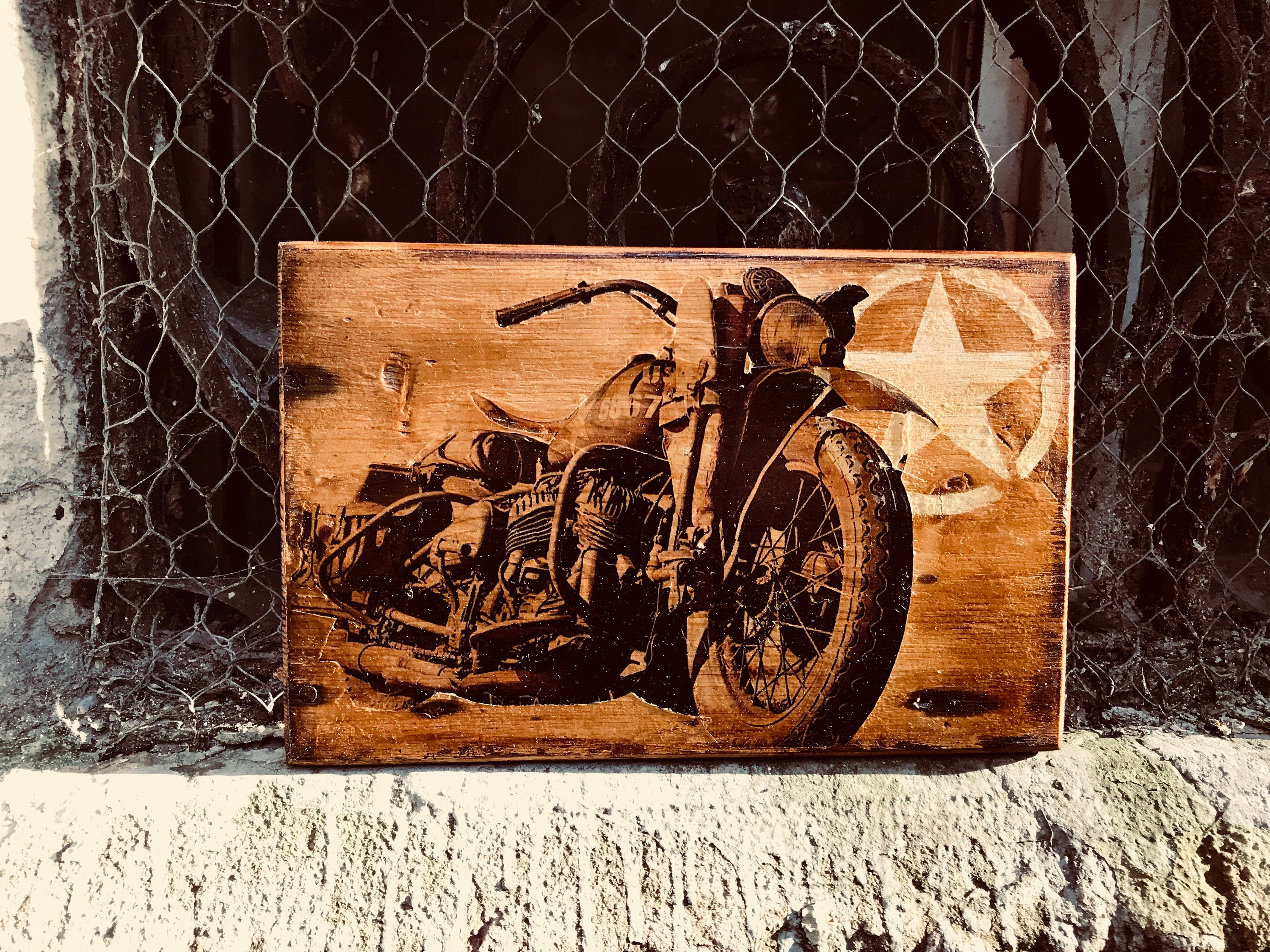  Harley  Davidson  WLA Vintage  Motorcycle Home Decor  Wall 