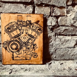 Large Size Harley-Davidson VRSC Motorcycle Engine Home Decor Wall Decor Garage Artwork
