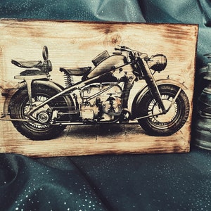 Zündapp KS750 Motorcycle Wooden Picture Home Decor Wall Decor