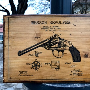 Wesson Revolver Wooden Picture