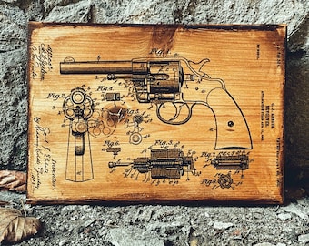 Vintage Mason Revolver Wooden Picture Wall Decor