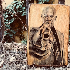 Samuel L. Jackson Wooden Picture