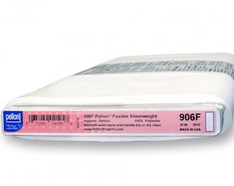 Pellon 906 Lightweight non-woven fusible white interfacing -20in width - Sold by the yard- Ideal for adding filters to face masks