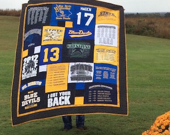 Custom T-shirt Memory Quilt Made-to-Order (Deposit only) Finished price quoted at time of order based upon design and size specification.