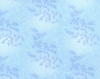 Blue Branches on Light Blue 108in Wide Backing Quilt Fabric High Quality Quilting Fabric