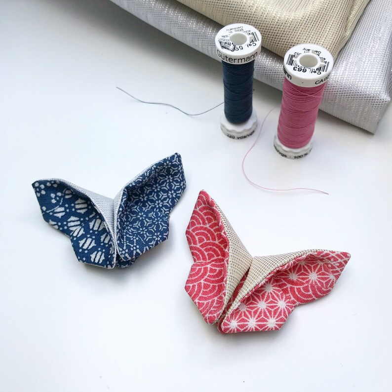 Origami brooch butterfly in Japanese fabric origami folding Etsy