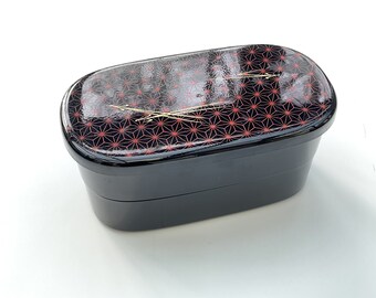 Vintage Japanese bento box, in lacquer plastic, 2 boxes and a lid, lunch box