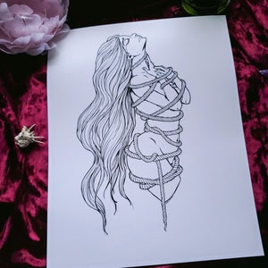 Tight Print- Dark Fantasy Illustration- Macabre Art