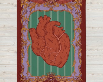 Heart of Time Throw Blanket