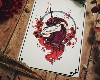 Poppy: An Undead Unicorn Collection Print, Dark Fantasy Illustration