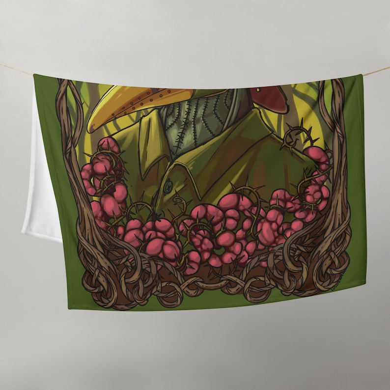 LulusArtCreations Plague Doctor Throw Blanket - Thumbnail 4