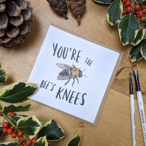 Bee's knees watercolour design greetings card for any occasion