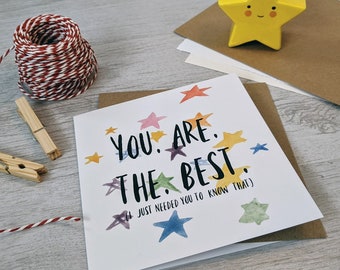 You are the best - friendship greetings card