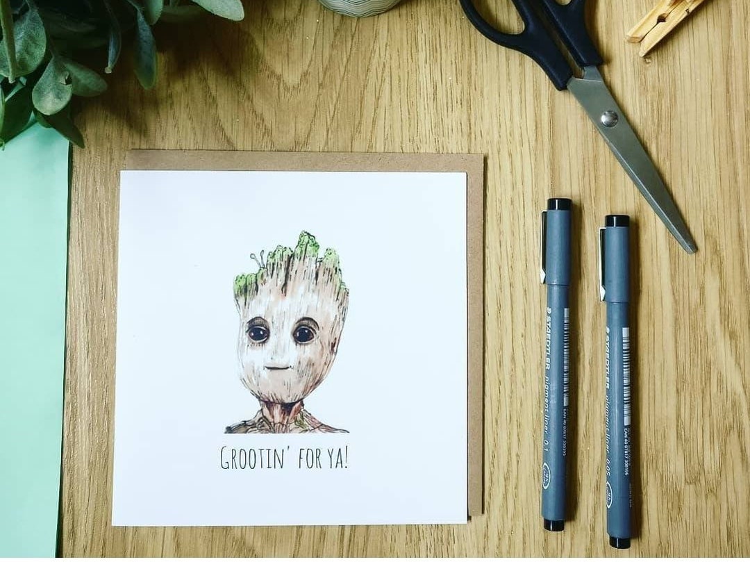 Good Luck Card Watercolour Design Greetings Card - Etsy UK