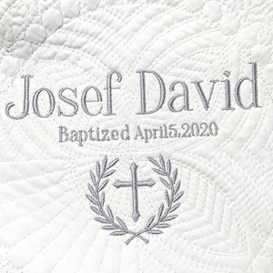 Personalized Baptism Quilt, Baby Boy Baptism Quilt, Christening for Boy, Christening Gift for Godson, Newborn Boy Baby Shower Gift New Baby