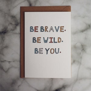 Carte Be Brave - Carte Bonne chance - Nouvelle carte d’emploi - Carte d’examen