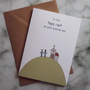 Carte personnalisée du jour du mariage - Au couple heureux - Carte pour le marié et le marié