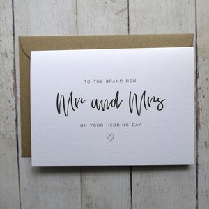 Mr and Mrs Wedding Day card // Congratulations on your wedding day // Card for bride and groom // Wedding card // Friend&#39;s wedding day //