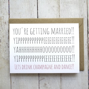 Funny engagement card // Wedding card // You're getting married // Friend's wedding // Friend's engagement // Engagement congratulations //