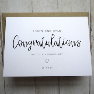 Carte de mariage personnalisée - Félicitations pour votre mariage - Carte pour les mariés
