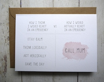 Funny Mother's Day card // Call Mum // Mother's Day // Card for Mum //