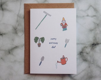 Dad birthday card // Gardening birthday card // Funny Birthday card for Dad // Daughter to Dad // Son to Dad