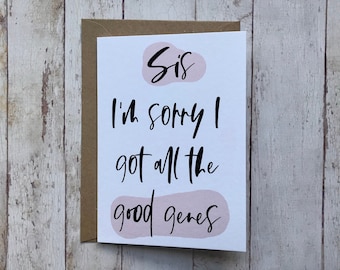 Funny sister birthday card - sibling card
