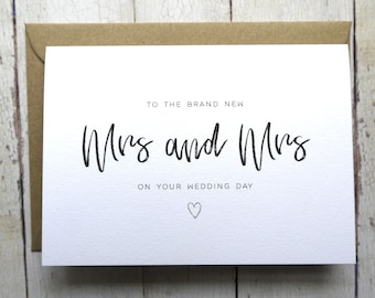 Mrs and Mrs Wedding Day card // Congratulations on your wedding day // Card for two brides // Gay Wedding day card // Gay Wedding //