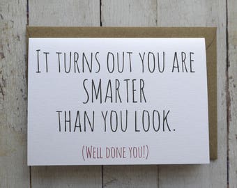 Well done card - Funny new job card - Graduation card