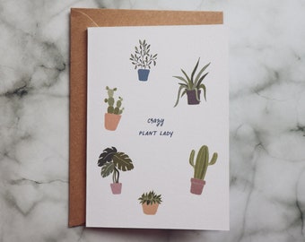 Plant love card - Funny birthday card - Eco birthday card for her