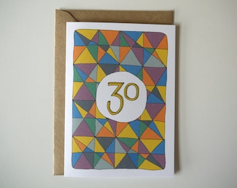 Tarjeta de cumpleaños número 30 - Tarjeta de cumpleaños divertida - Tarjeta de cumpleaños número 30