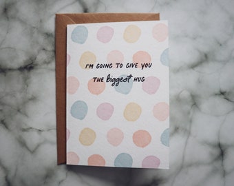 Miss you card - Socially distancing - Hug card