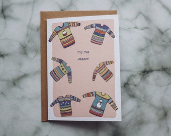 Christmas Jumper Christmas card // Cute Christmas card // Quirky Christmas card // Merry Christmas