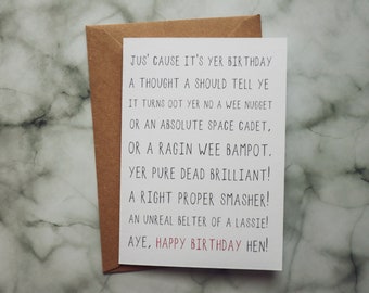 Funny Birthday card // Funny Birthday card // Scottish slang card // Happy birthday card // Glasgow card // Funny insult card //