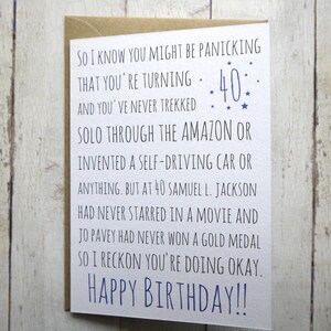 40th Birthday card Funny 40th Birthday Card Fortieth Birthday Awkward cards Funny birthday card image 2