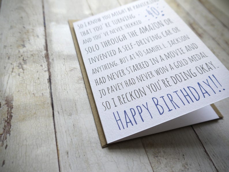 40th Birthday card Funny 40th Birthday Card Fortieth Birthday Awkward cards Funny birthday card image 3