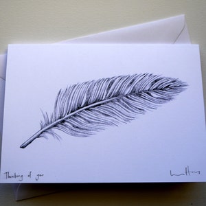 手作りの哀悼カード // 鉛筆画 // 羽 // お悔やみ // あなたを想っています // 心よりお悔やみ申し上げます // ご愁傷様です