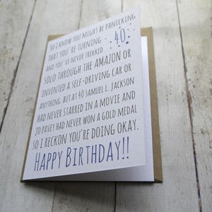 40th Birthday card Funny 40th Birthday Card Fortieth Birthday Awkward cards Funny birthday card image 4