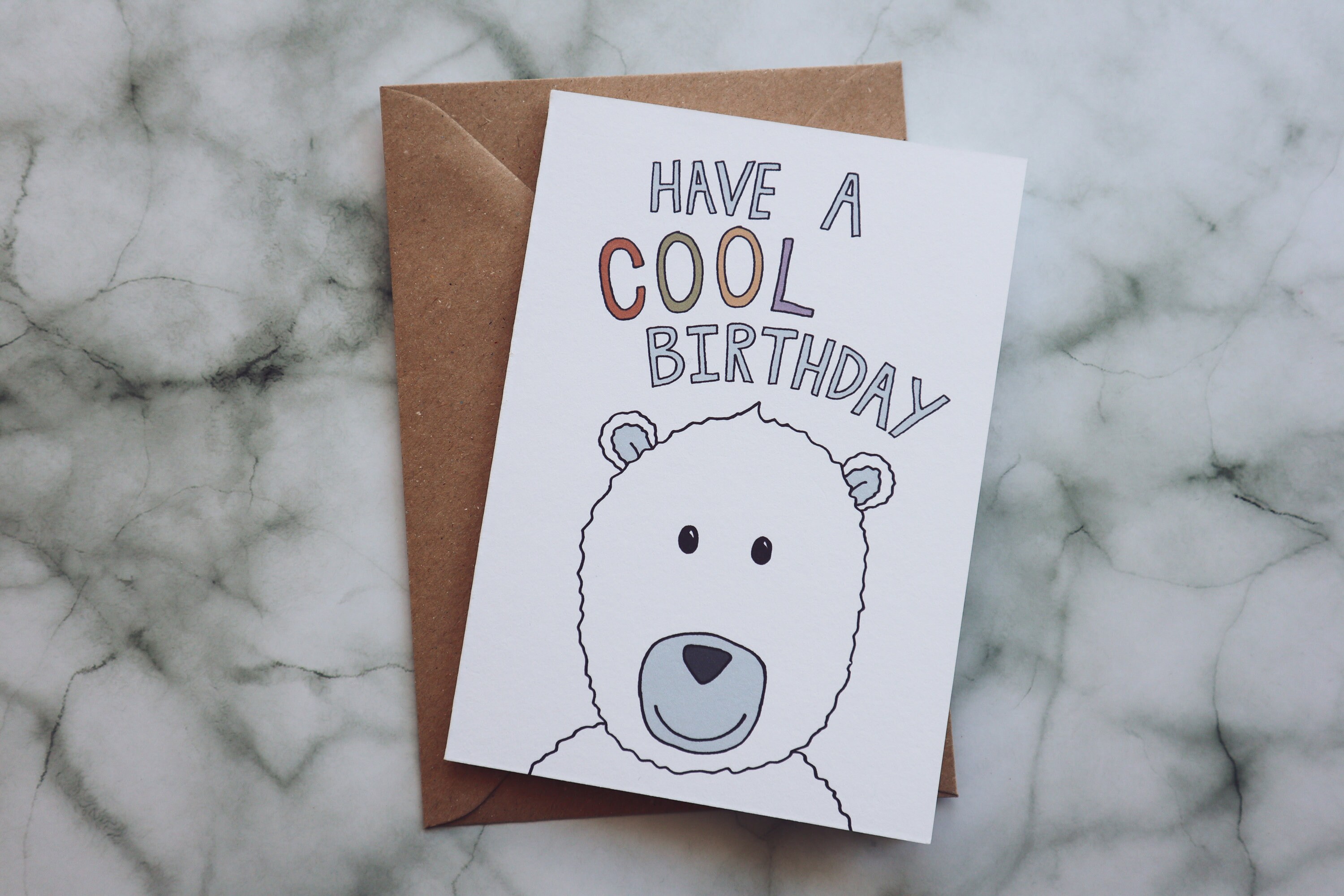 Polar Bear Birthday Card // Kid's Happy Birthday Card - Etsy