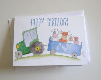 Tarjeta de cumpleaños para niños // Tarjeta de cumpleaños para niños personalizada // Tarjeta de cumpleaños para niños // Tarjeta de cumpleaños para niños hecha a mano // Feliz cumpleaños //