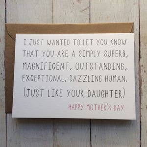 Tarjeta del día de la madre // Eres un ser humano deslumbrante // Tarjeta de mamá // Tarjeta divertida del día de la madre // Gracias mamá //