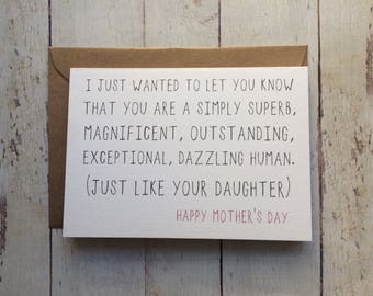 Mother's day card // You are a dazzling human // Mum's card // Funny mother's day card // Thank you Mum //