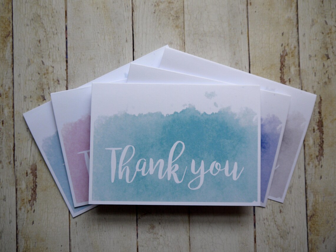 Thank You Card Pack X 5 - Handmade Thank You Card Set - Thank You Cards ...