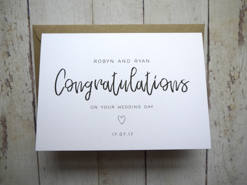 Congratulations on your wedding day Personalised Wedding Day card Card for Bride and Groom