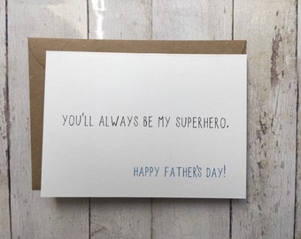 Father's day card // You'll always be my superhero // Funny father's day card //  Funny card // Card for Dad // Dad card // Father's Day
