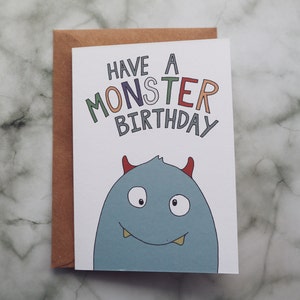 Monster Geburtstagskarte / / Kind alles Gute zum Geburtstag Karte