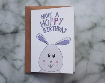 Bunny Birthday Card // Kid's Happy Birthday Card
