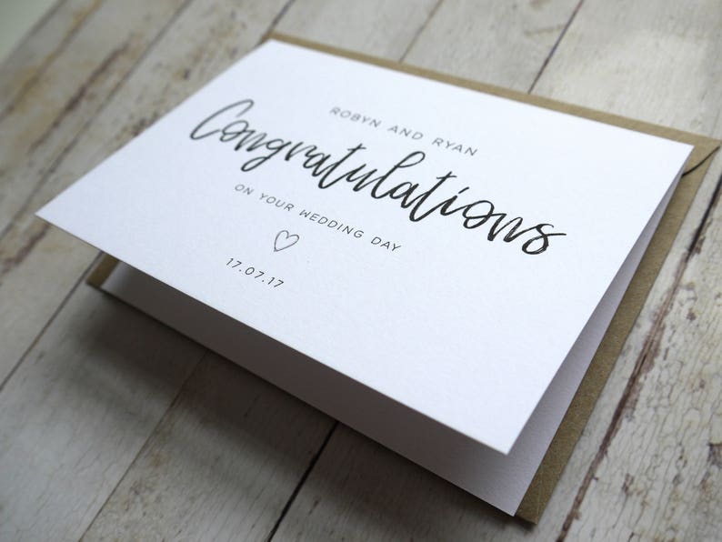 Congratulations on your wedding day Personalised Wedding Day card Card for Bride and Groom