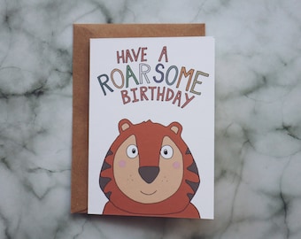 Tiger Birthday Card // Kid's Happy Birthday Card